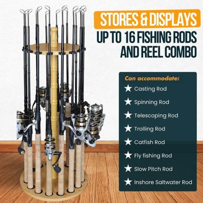 Image showing 5 th Rush Creek Creations 16-Rod Round Fishing Rod Storage Rack