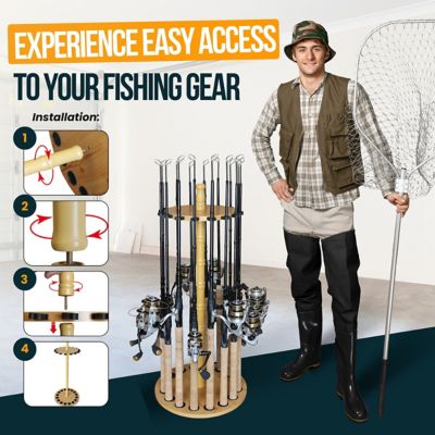 Image showing 7 th Rush Creek Creations 16-Rod Round Fishing Rod Storage Rack