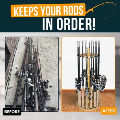 Image showing 8 th Rush Creek Creations 16-Rod Round Fishing Rod Storage Rack