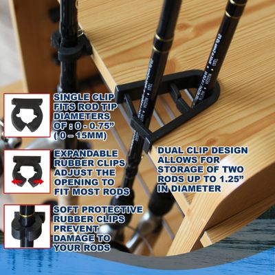 Image showing  14-Rod Fishing Rod Storage Rack with 4-Bait Storage Bin