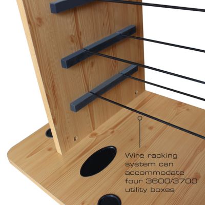Image showing 8 th Rush Creek Creations 14-Rod Fishing Rod Storage Rack with 4-Bait Storage Bin