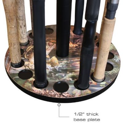 Image showing  16-Rod Round Fishing Rod Storage Rack, Bass Pattern