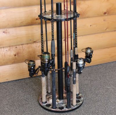 Image showing  16-Rod Round Fishing Rod Storage Rack, Bass Pattern