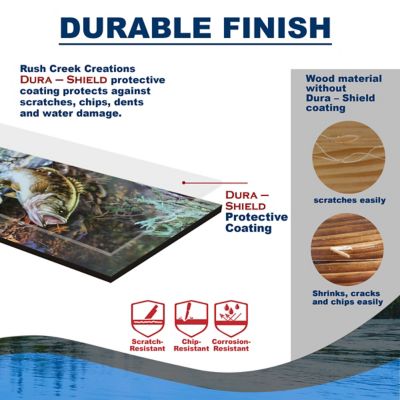 Image showing  14-Rod Fishing Rod Storage Rack with 4-Bait Storage Bin, Bass Pattern