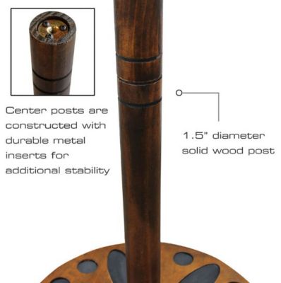 Image showing  24-Rod Round Wood Fishing Rod Storage Rack, Dark Stain