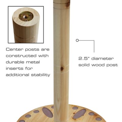 Image showing  30-Rod Spinning Wood Storage Rack, Light Stain