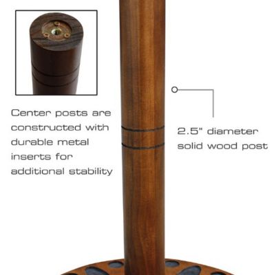 Image showing  30-Rod Spinning Wood Storage Rack, Light Stain