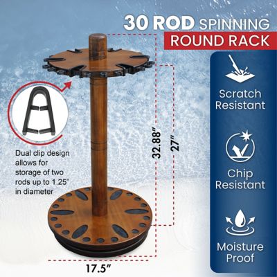 Image showing  30-Rod Wood Spinning Rod Storage Rack