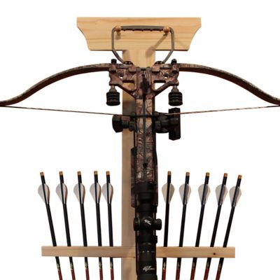 Image showing  Realtree 1-Crossbow and 10-Arrow Wall Wood Storage Rack