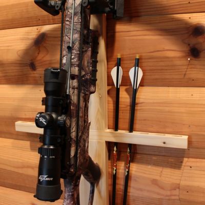 Image showing  Realtree 1-Crossbow and 10-Arrow Wall Wood Storage Rack