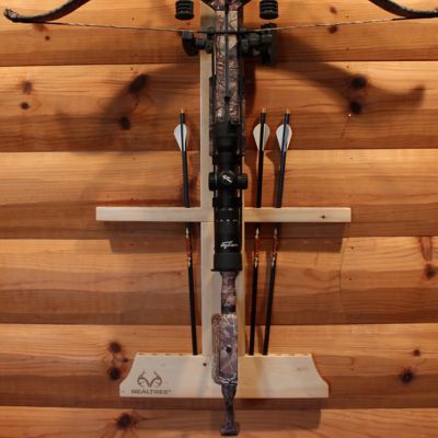 Image showing 5 th Rush Creek Creations Realtree 1-Crossbow and 10-Arrow Wall Wood Storage Rack