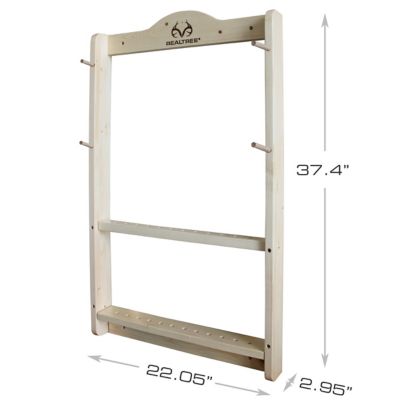 Rush Creek Creations Realtree 2-Compound Bow and 12-Arrow Wall Wood Storage Rack