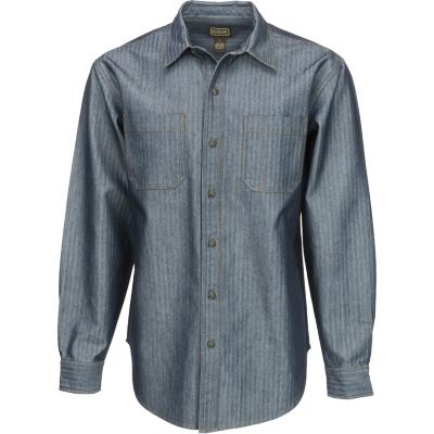 C.E. Schmidt Men's Long-Sleeve Herringbone Denim Shirt