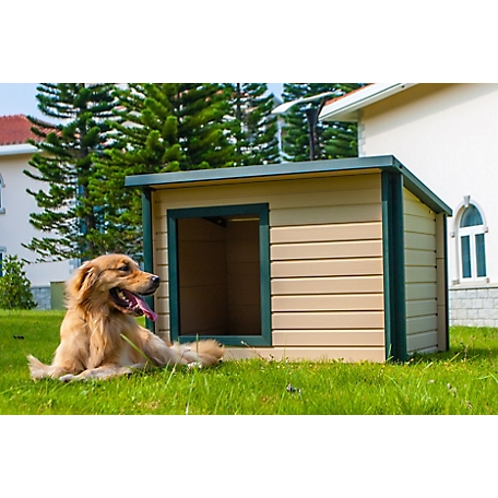 ecoFLEX New Age Pet Rustic Lodge Style Dog House, Made with ECOFLEX, Extra Large