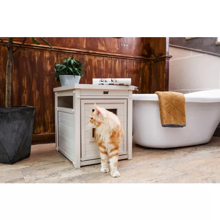 Habitat 'n Home Litter Loo Covered Cat Litter Box Antique White Litter Box Enclosures