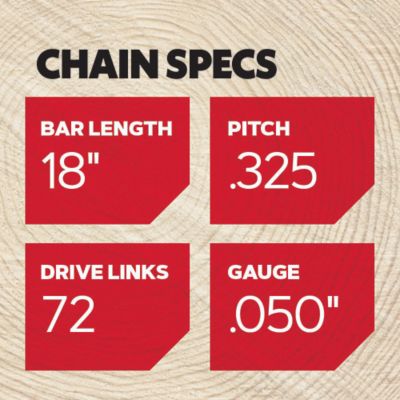 Image showing  18 in. SpeedCut Chainsaw Chain, 0.325 in. Pitch, 0.050 in. Gauge, 72 Drive Links, M72