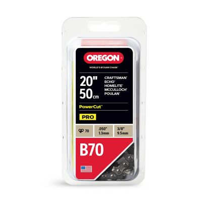 Oregon 20 in. PowerCut Chainsaw Chain, 3/8 in. Pitch, 0.050 in. Gauge, 70 Drive Links, B70