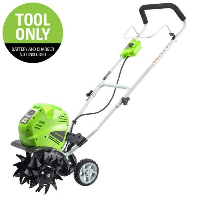 Greenworks 40V 10-in. Cordless Battery Cultivator, Forward Rotating Front Tine Tiller, Tool Only