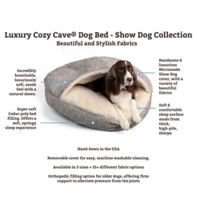 Image showing  Premium Micro Suede Cozy Cave Dog Bed