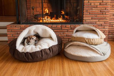 Image showing  Micro Suede Cozy Cave Dog Bed
