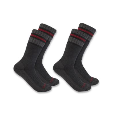 Carhartt Heavyweight Synthetic-Wool Blend Boot Sock 2 pk., SB7742MBLACK-L