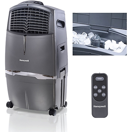 Honeywell 525 CFM Indoor Evaporative Air Cooler (Swamp Cooler) with Remote Control, 320 sq. ft., Gray