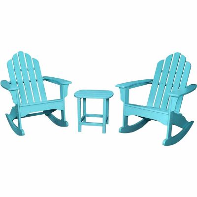 Hanover 3-Piece All-Weather Rocking Adirondack Patio Set, Aruba, ADROCKER3PCAR