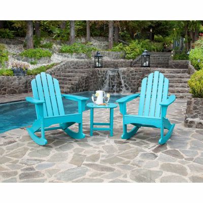 Image showing  All-Weather Adirondack Rocking Chair Patio Set, Aruba, 3-Pack