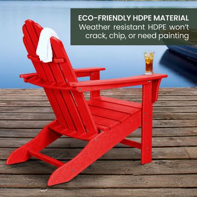 Image showing  All-Weather Contoured Adirondack Chair, Sunset Red