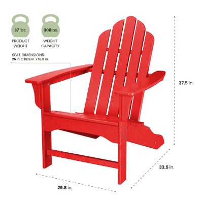 Image showing  All-Weather Contoured Adirondack Chair, Sunset Red