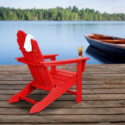 Image showing  All-Weather Contoured Adirondack Chair, Sunset Red