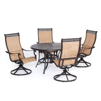 Hanover 5 pc. Manor Outdoor Dining Set, Includes 4 Swivel Rockers