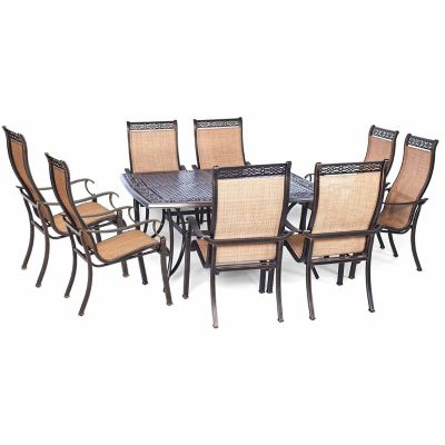 Hanover Manor 9-Piece Outdoor Dining Set with Large Square Table, MANDN9PCSQ