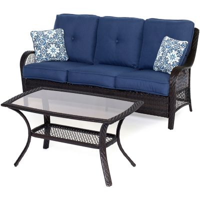Hanover 2 pc. Orleans Patio Set, Navy Blue -  013964865479