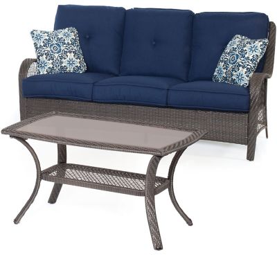 Hanover 2 pc. Orleans Patio Set, Navy/Gray -  013964865493