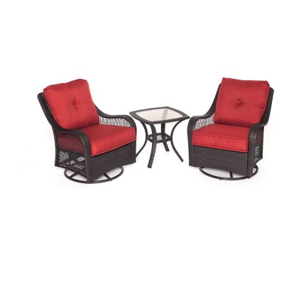 Hanover 3 pc. Orleans Swivel Gliding Chat Set, Autumn Berry -  013964865516