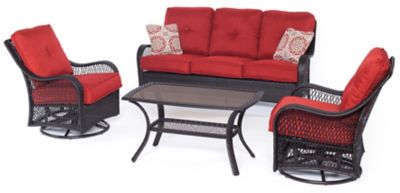 Hanover 4 pc. Orleans All-Weather Patio Set, Autumn Berry -  013964865646