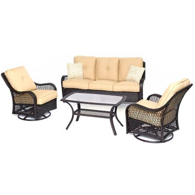 Hanover 4 pc. Orleans All-Weather Patio Set, Sahara Sand -  ORLEANS4PCSW-B-TAN