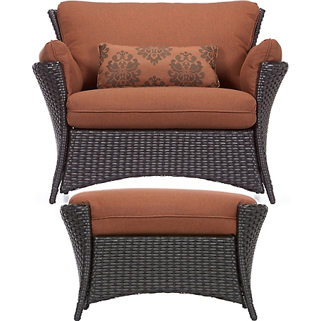 Hanover 2 pc. Strathmere Allure Patio Chair Set, Includes Oversize Armchair and Ottoman