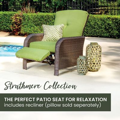 Image showing  Strathmere Luxury Outdoor Recliner in Silver Lining, Cilantro Green