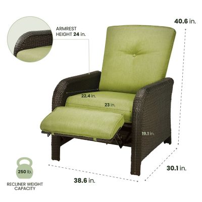Image showing  Strathmere Luxury Outdoor Recliner in Silver Lining, Cilantro Green
