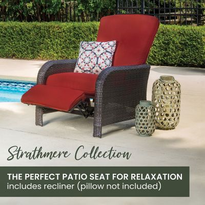Image showing  Strathmere Luxury Outdoor Recliner in Silver Lining, Crimson