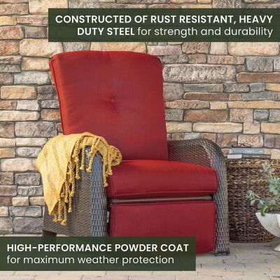 Image showing  Strathmere Luxury Outdoor Recliner in Silver Lining, Crimson