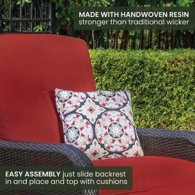 Image showing  Strathmere Luxury Outdoor Recliner in Silver Lining, Crimson
