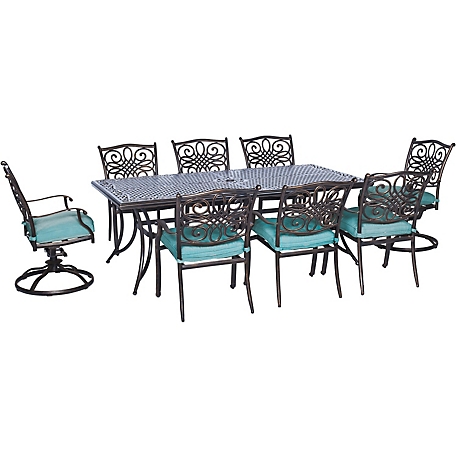 Hanover 9 pc. Traditions Dining Set, Blue, TRAD9PCSW2-BLU