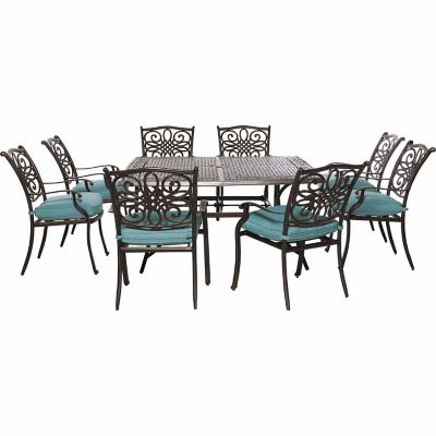 Hanover Traditions 9-Piece Square Dining Set, TRADDN9PCSQ-BLU