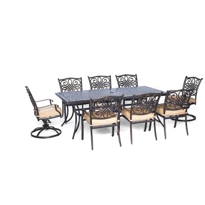 Hanover 9 pc. Traditions Dining Set, Includes 6 Dining Chairs, 2 Swivel Rockers and Extra-Long Dining Table