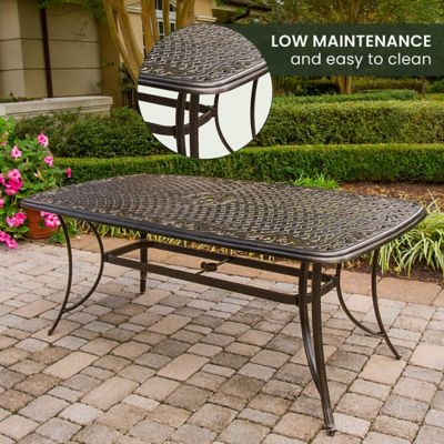 Image showing 6 th Hanover 7 pc. Traditions Outdoor Dining Set with 72 in. Rectangular Table and 6 Swivel Dining Chairs