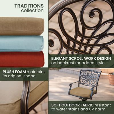 Image showing 7 th Hanover 7 pc. Traditions Outdoor Dining Set with 72 in. Rectangular Table and 6 Swivel Dining Chairs