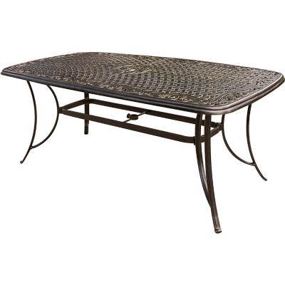 Image showing 8 th Hanover 7 pc. Traditions Outdoor Dining Set with 72 in. Rectangular Table and 6 Swivel Dining Chairs
